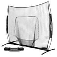 thumbnail image 1 of PowerNet Pro One Piece Softball Baseball Net, Portable Baseball Training Equipment, Hitting, Throwing & Pitching Net with Carrying Bag (Black, 8x8 FT), 1 of 7