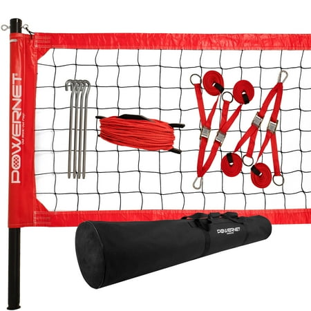 PowerNet Pro Volleyball Net, 32 Ft Wide Regulation Size, Adjustable Height Volleyball Net, Portable Volleyball Net for Backyard, Beach & Park, Volleyball Training Equipment, Carry Bag