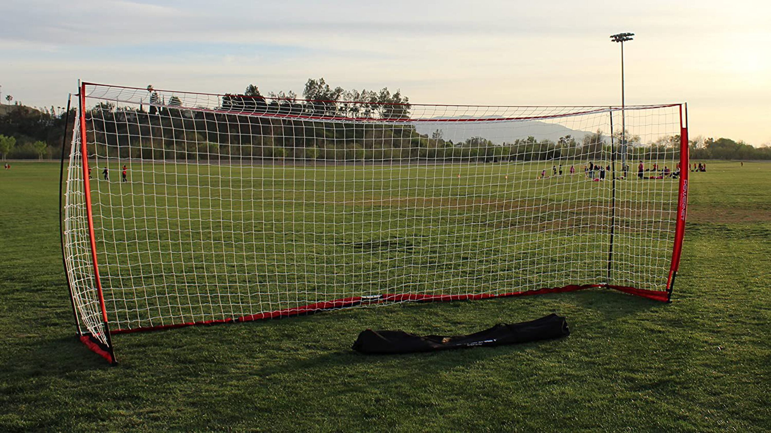 18.5 x 6.5 FT Red and White Portable Soccer Goal with Steel Frame