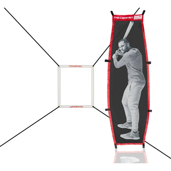 PowerNet Stand-in Batter & Strike Zone, Pitching Aid Attachments for Softball & Baseball Net, Improve Pitching Accuracy, Baseball Equipment for Pitching (Stand-In Batter & Strike Zone)