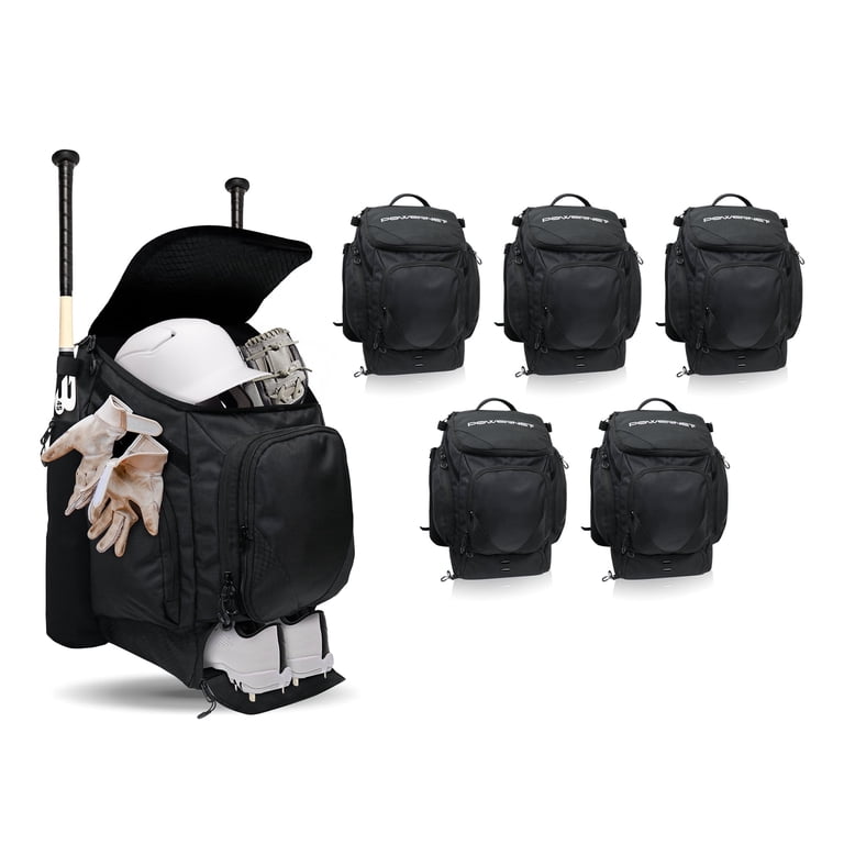 Powernet Surge Softball Baseball Bag, Dual Bat & Gear Travel Backpack, Baseball Equipment Bat Bag, Baseball Softball Backpack with Dugout Fence