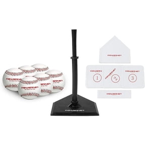 PowerNet T Ball Baseball Accessories for Coach, TBall Coaching Bundle, Tee Ball Set Includes 6 Soft Core Baseballs + Adjustable Batting Tee + 5 Throw Down Bases