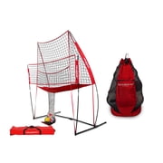PowerNet Volleyball Practice Net Station and Large Carry Bag Bundle | 8 ft Wide by 11 ft High | Ball Return | Great for Hitting and Serving Drills | Perfect for Team or Solo Training