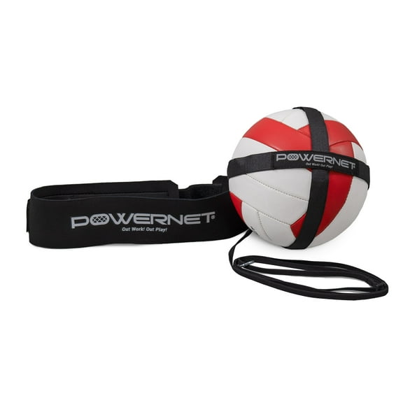 PowerNet Volleyball Solo Trainer | Waistband Ball Return | Volleyball Training Equipment Aid | Improve Serve Set Spike | Adjustable Size