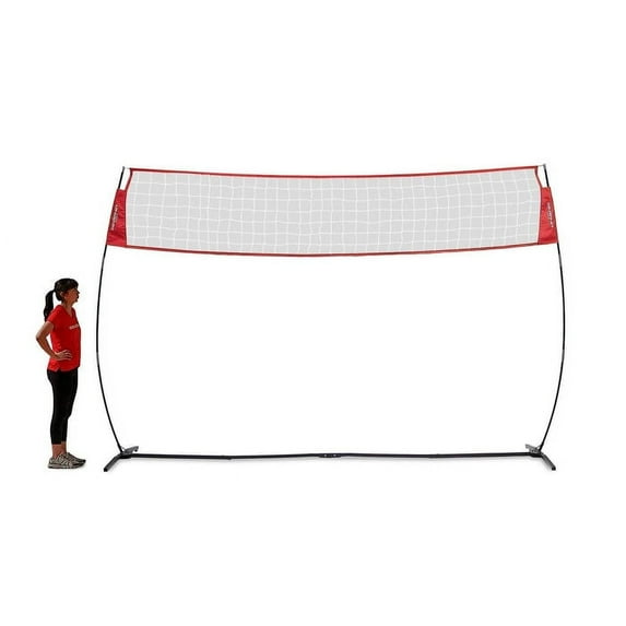 PowerNet Volleyball Warm Up Net, Portable Volleyball Net for Backyard Games & Training, Indoor Outdoor Volleyball Practice Equipment, Foldable One Piece Quick Setup Frame Volleyball Training Net