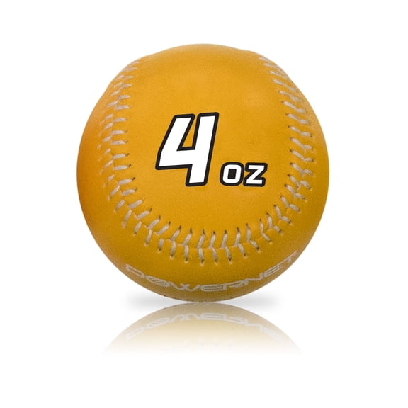 PowerNet Weighted Baseball, Baseball Training Equipment for Improving Throwing Velocity and Strength, Training Balls for Pitching & Throwing, Training Balls Sold Individually (4 oz)