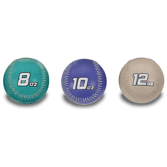 PowerNet Weighted Baseball Bundle, Heavy Training Balls for Pitching and Throwing, Baseball Training Equipment to Build Strength, Weighted Baseballs for Throwing (Long Toss Set)