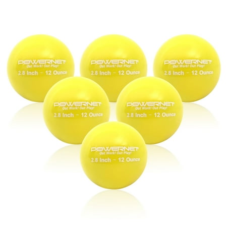 PowerNet Weighted Baseballs for Hitting Training, Baseball Training Equipment for Throwing & Batting, Build Muscle & Strength, 6 Balls 2.8" 12 - 20 oz