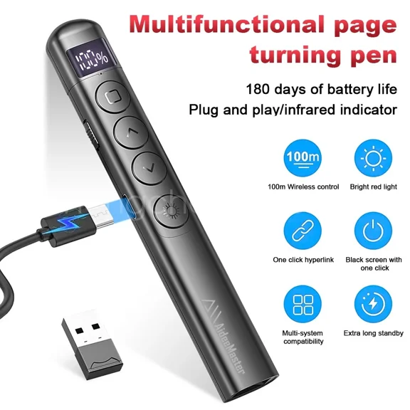 PowerPoint Presentation Presenter 2.4GHz Wireless Remote Control PPT Clicker Pen