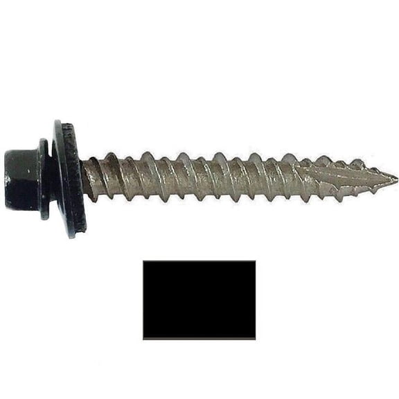 PowerPro 117465 Metal-To-Wood Self-Drilling Roofing Screws, Black,10x1.5",250-Pc