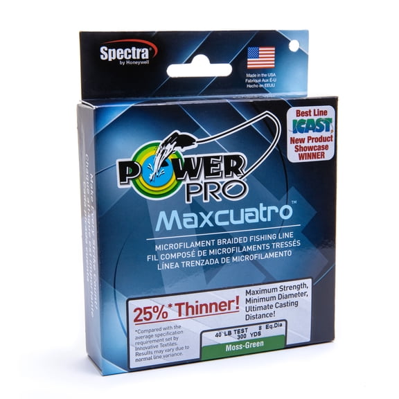 PowerPro Braided Fishing Line, Maxcuatro 40Lb 150Yd Hivsylw,  [33400400150Y]
