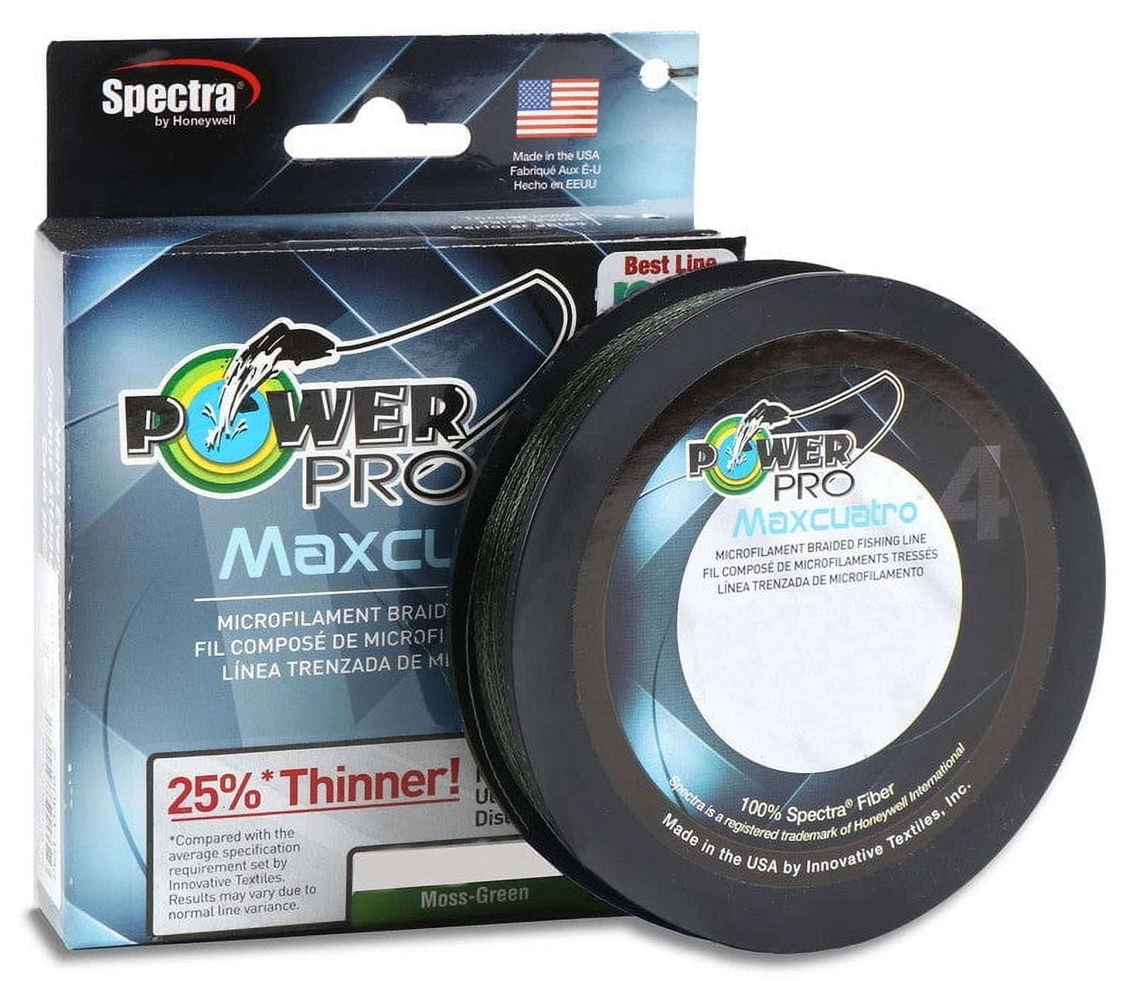 PowerPro Braided Fishing Line, Maxcuatro 65Lb 3000Yd Mossgrn,  [33400653000E]