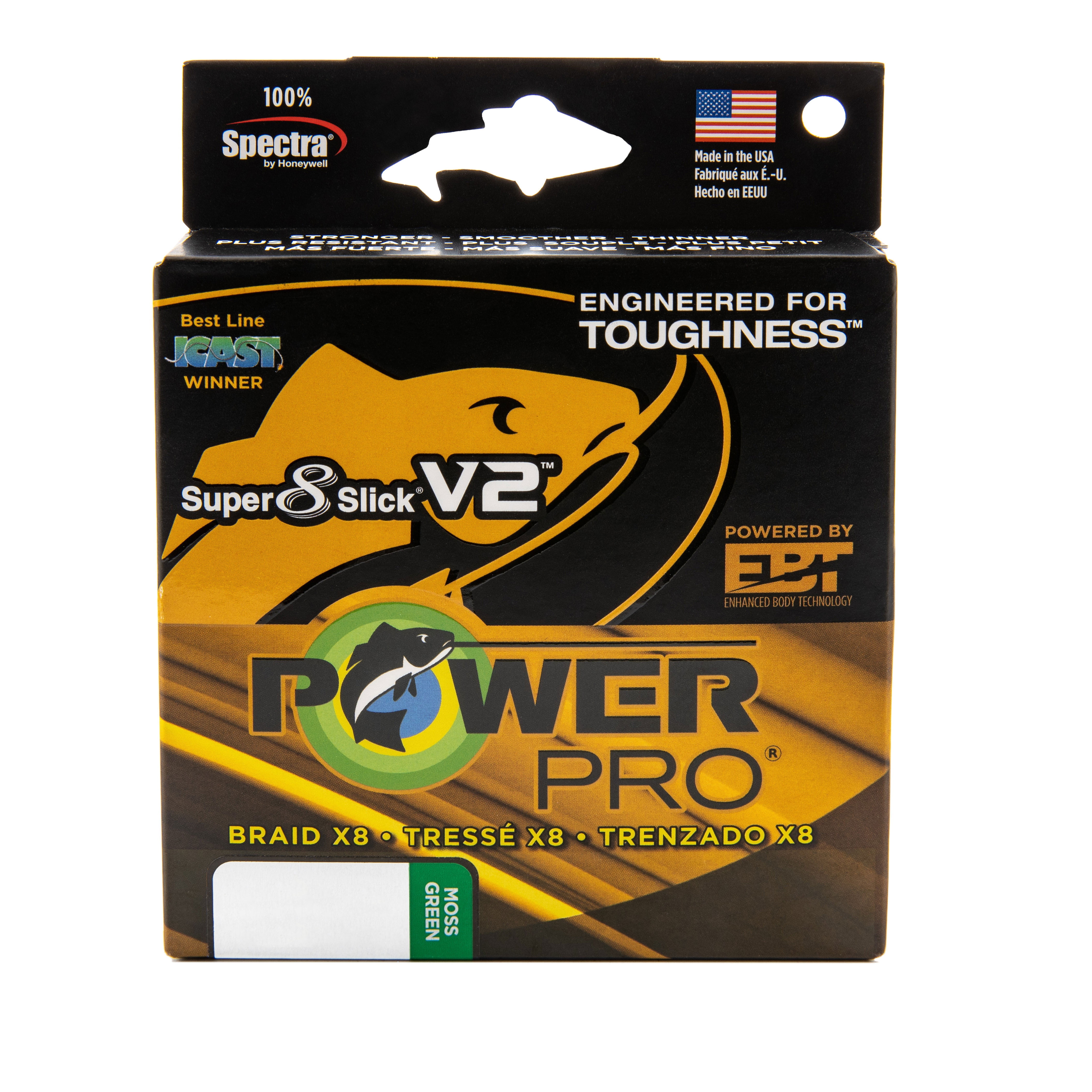 PowerPro Braided Fishing Line, Super8Slick V2, 30Lb 300Yd, Moss