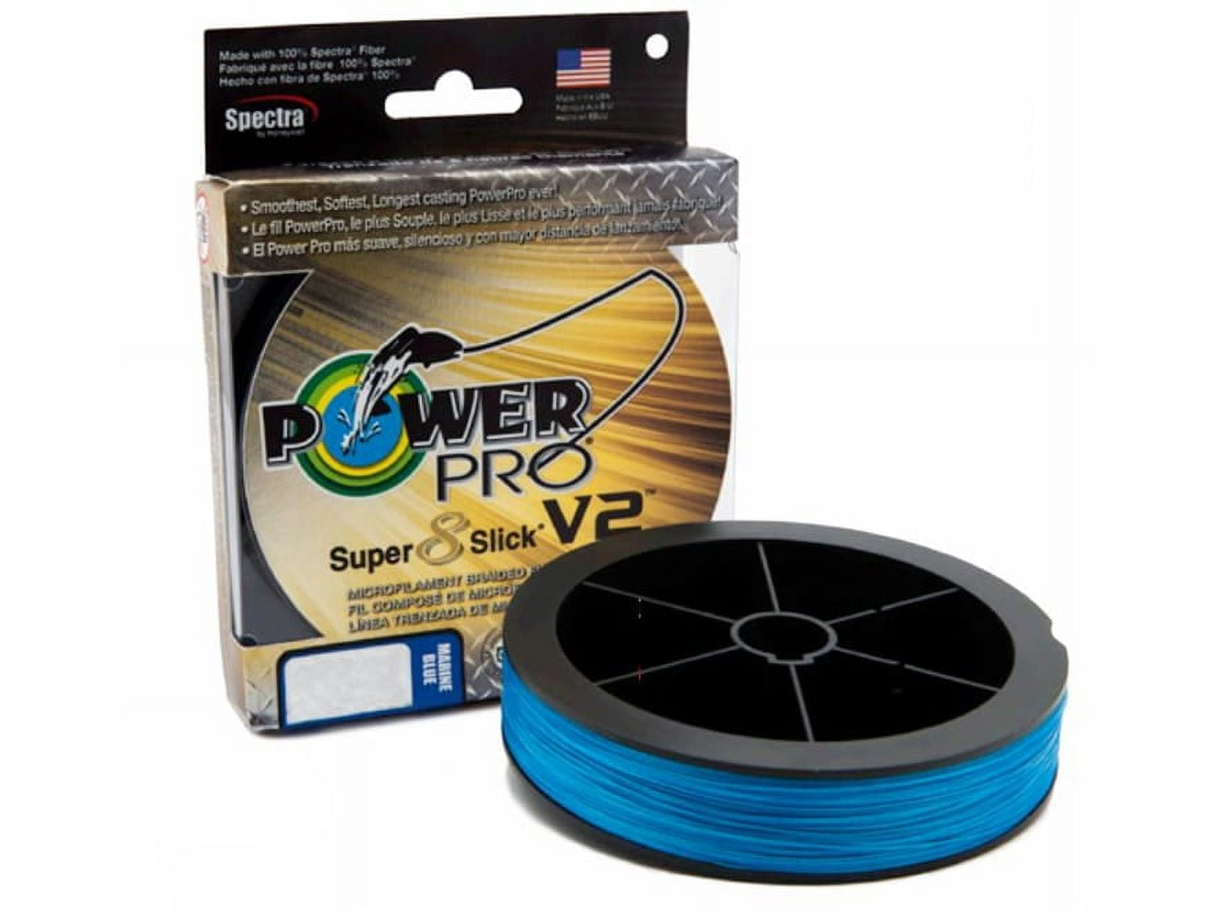 powerpro spectra fiber braided fishing line Super 8 Slick V2 strong braided Spectra Fiber and is then treated with Enhanced Body Technology to create an incredibly round Power Pro Braided Line Moss