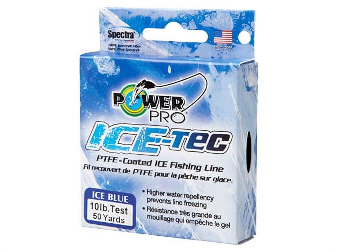 PowerPro Braided Fishing Line, ice-tec 10lb x 50yd aqua, [23400100050A] 