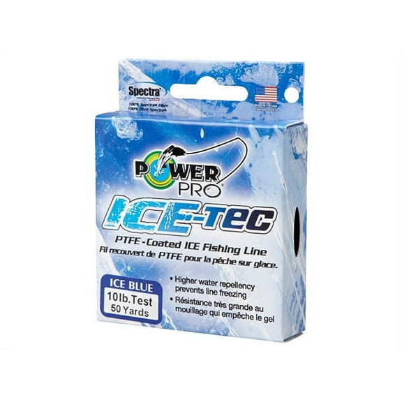 PowerPro Braided Fishing Line, ice-tec 10lb x 50yd aqua,  [23400100050A]