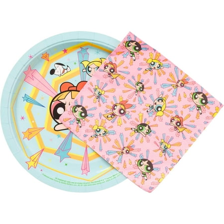 PowerPuff Girls Super Trippy Set 32ct Paper Napkin and Plate Party Pack