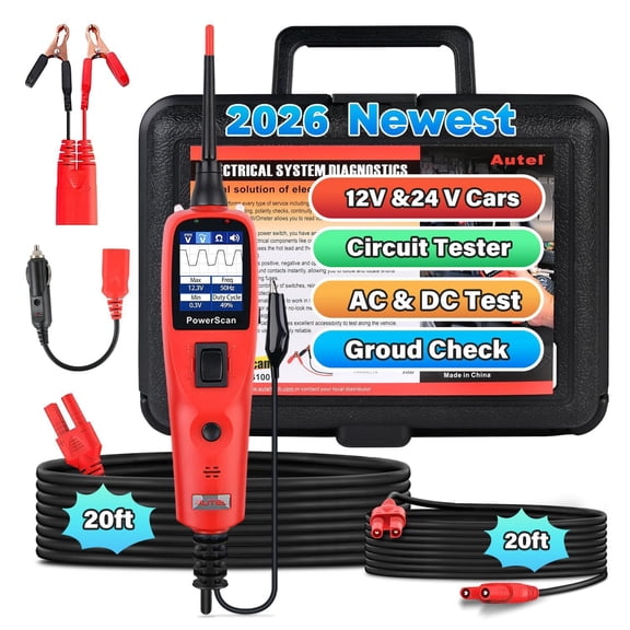 PowerScan PS100 Automotive Circuit Tester 2.0, 12-24V Power Probe Tool, Auto Electrical Short Open Finder, AC/DC/Resistance/Component/Signal/Test w 20ft Extension Cable