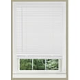 thumbnail image 1 of PowerSellerUSA 1" Slats Cordless Window Blinds, 64L x 72W Inches Solid Pattern Light Filtering Vinyl Indoor-Outside Ceiling Mount Mini Blind, Manual Cordless Rollup Window Privacy Blinds, White, 1 of 9