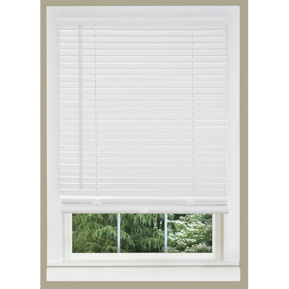 PowerSellerUSA 1" Slats Cordless Window Blinds, 72L x 25W Inches Solid Pattern Light Filtering Vinyl Indoor-Outside Ceiling Mount Mini Blind, Manual Cordless Rollup Window Privacy Blinds, White