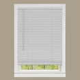 thumbnail image 1 of PowerSellerUSA 1" Vinyl Slats Room Darkening Cordless Window Blinds, 64L x 23W Inches Manual Operation Mode Blackout Privacy Blind, Solid Pattern Ceiling-Outside Mount Pull-Up Mini Blinds, Gray, 1 of 9