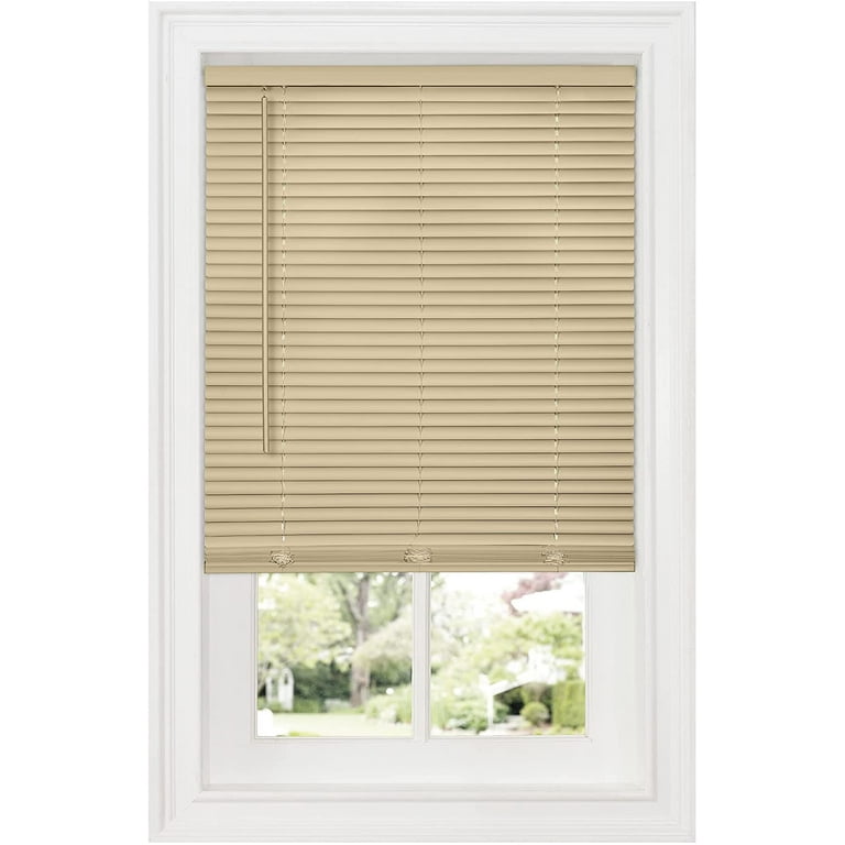 PowerSellerUSA 1 Slats Cordless Window Blinds, 72L x 27W Inches Solid  Pattern Light Filtering Vinyl Indoor-Outside Ceiling Mount Mini Blind,  Manual