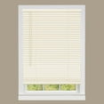 thumbnail image 1 of PowerSellerUSA 1" Vinyl Slats Room Darkening Cordless Window Blinds, 64L x 48W Inches Manual Operation Mode Blackout Privacy Blind, Solid Pattern Ceiling-Outside Mount Pull-Up Mini Blinds, Beige, 1 of 9