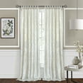 thumbnail image 1 of PowerSellerUSA 2 Panels Criss Cross Panel Light Filtering Curtains, 50W x 84L Inches Modern Elegant Design Semi Sheer Window Curtains for Farmhouse, Living Room, Bedroom Decor, Cream, 1 of 1
