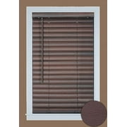 PowerSellerUSA 2" Slats Cordless Window Blinds, 36W x 64L Inches Light Filtering | Room Darkening Two Styles Vinyl Embossed Woodgrain Mini Blinds, Cordless Rollup Window Privacy Blinds, Mahogany