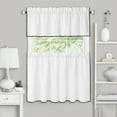 thumbnail image 1 of PowerSellerUSA Semi-Sheer Tailored Window Curtains, Modern Shell Stitched Embroidery for Kitchen, Livingroom and Bedroom, Rod Pocket Top, 24" Tier Valance Set, 1 of 4