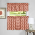 thumbnail image 1 of PowerSellerUSA 3-Piece Window Kitchen Curtain Set, Moroccan Trellis Design, Tier Pair Panels and Valance - 58"" (W) x 24"" (L), Orange, 1 of 2