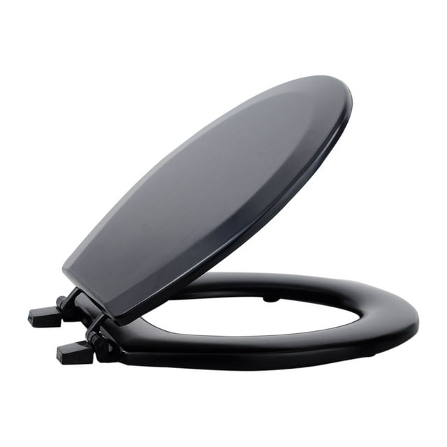 PowerSellerUSA Adjustable Hinges Round Soft Toilet Seat, Wood Toilet