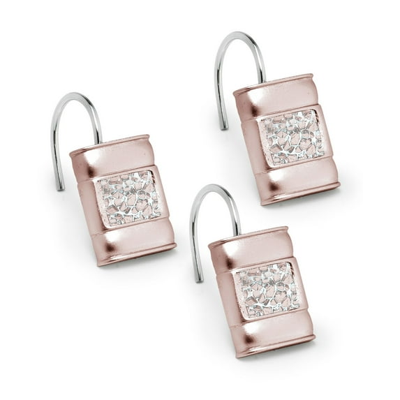 PowerSellerUSA Blush Curtain Hooks- Luxury, , Curtain Hooks for Bathtub, Bathroom, Shower Curtains (2 X 2 In., Pack of 12)