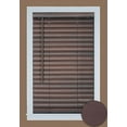thumbnail image 1 of PowerSellerUSA Cordless Window Blinds, 2" Slats Vinyl Mini Blind, Premium Embossed Woodgrain, Anti-UV Window Treatment, Mahogany, 23" Width x 64" Length, (Fits windows 23" - 64"), 1 of 8