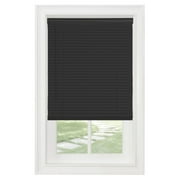 PowerSellerUSA Cordless Window Blinds, Privacy & Light Filtering 1" Slats Vinyl Mini Blind, Anti-UV Window Treatment, Fits Windows 18" - 72", Black, 29" Width x 64" Length
