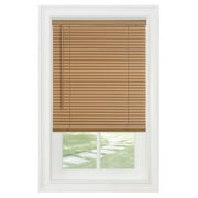 PowerSellerUSA Cordless Window Blinds, Privacy & Light Filtering 1" Slats Vinyl Mini Blind, Anti-UV Window Treatment, Fits Windows 18" - 72", Woodtone, 29" Width x 64" Length