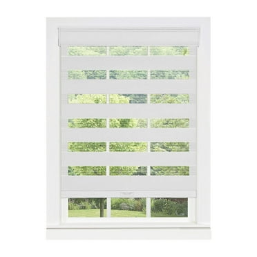 PowerSellerUSA Cordless Zebra Blinds Roller Shade, Celestial Sheer Double Layered Window Shade Privacy Light Control, Day and Night Window Drapes, 31" x 72", Heather Grey