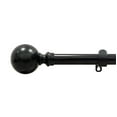 thumbnail image 1 of PowerSellerUSA Decorative Telescopic Metal Curtain Rod, 48" to 86" Contemporary Round PVC Finials, Ultra Durable Brackets 3/4" Diameter Window Drapery Rod, Black - Spherical Finial, 1 of 7