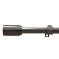thumbnail image 1 of PowerSellerUSA Decorative Telescopic Metal Curtain Rod, 48" to 86" Contemporary Round PVC Finials, Ultra Durable Brackets 3/4" Diameter Window Drapery Rod, Charcoal - Plain Finial, 1 of 6