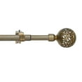 thumbnail image 1 of PowerSellerUSA Decorative Telescopic Metal Curtain Rod, 48 to 86 Inches Contemporary Round PVC Finials, Ultra Durable Brackets 3/4 Inch Diameter Drapery Rod for Window Treatment, Gold-Spherical, 1 of 2