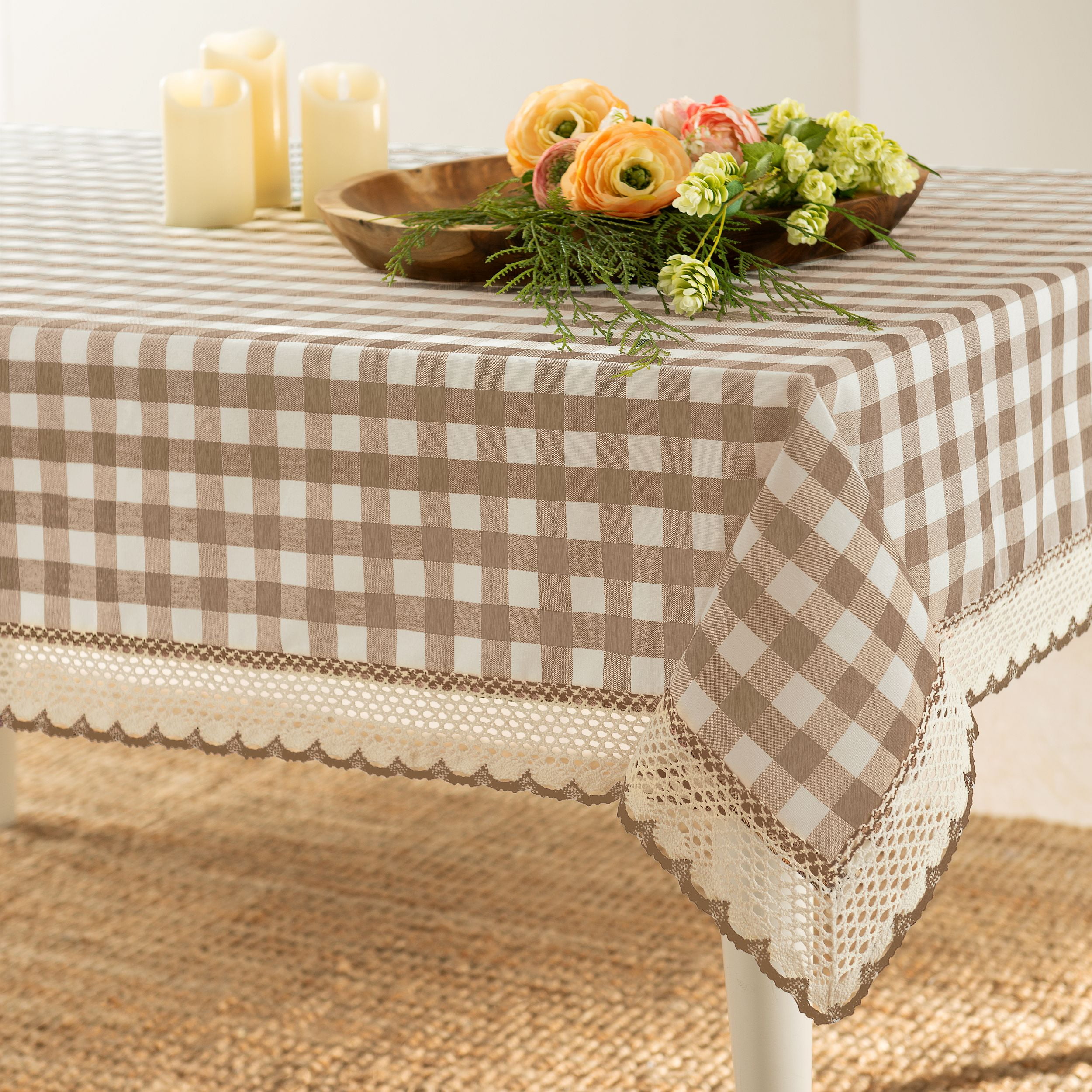 PowerSellerUSA Dining Table Cloth Elegant Buffalo Plaid Cloth for Dining Room or Kitchen ...