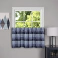 thumbnail image 1 of PowerSellerUSA Farmhouse Curtains Rod Pocket Plaid Tier Pair & Valance , Kitchen Decor Buffalo Plaid Curtains, Classic Country Plaid Gingham Checkered Design, 57" W x 24" L Complete Set, Blue, 1 of 1