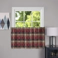 thumbnail image 1 of PowerSellerUSA Farmhouse Curtains Rod Pocket Plaid Tier Pair & Valance , Kitchen Decor Buffalo Plaid Curtains, Classic Country Plaid Gingham Design, 57" W x 36" L Complete Set, Burgundy, 1 of 1