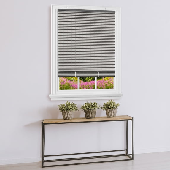 PowerSellerUSA Light Filtering Cordless Rollup Window Blinds, 72L x 72W Inches Oval Veranda Vinyl Roller Privacy Blind, Indoors-Outdoors Mount Simply Pull-Up from the Bottom Handrail, Silver/Tan