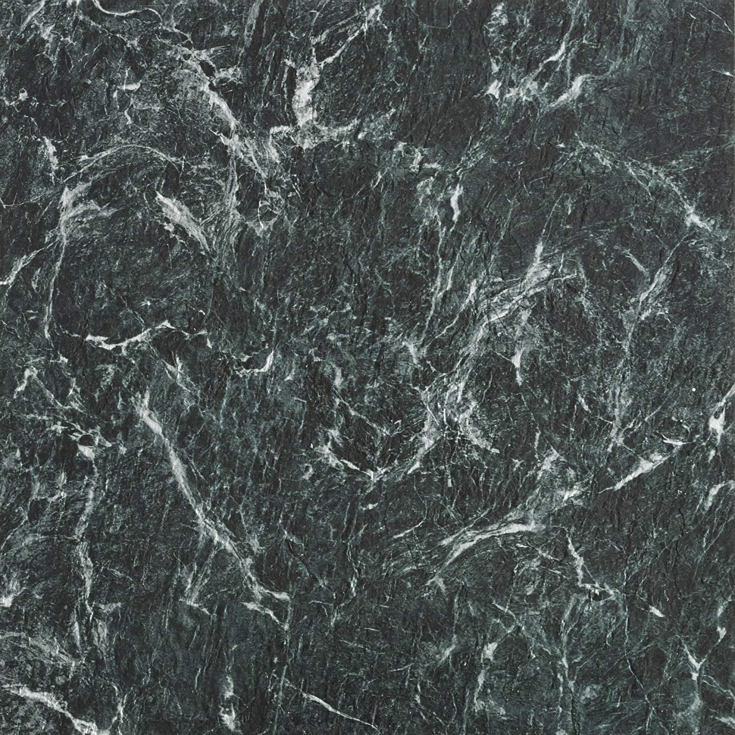 PowerSellerUSA Majestic 2mm 18"x18" Vinyl Tile, Verde Green Marble 1-Pack (10 Tiles) Self-Adhesive Peel & Stick Flooring, Waterproof Stone-Look for Kitchen Bathroom Basement