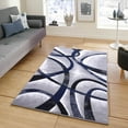 thumbnail image 1 of PowerSellerUSA Modern Area Rug with Classic Geometric Circles Design, 3'7" x 5'6" Non-Slip Low-Pile Spot Clean with Polypropylene Area Rugs for Living Room, Farmhouse, and Bedroom Decor, Gray, 1 of 1