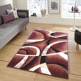 thumbnail image 1 of PowerSellerUSA Modern Runner Rug with Classic Geometric Circles Design, 1'9"x7'2" Non-Slip Low-Pile Spot Clean with Polypropylene Area Rug for Hallway, Living Room, Farmhouse, Bedroom Decor, Burgundy, 1 of 1