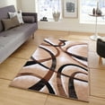 thumbnail image 1 of PowerSellerUSA Modern Runner Rug with Classic Geometric Circles Design, 1'9"x7'2" Non-Slip Low-Pile Spot Clean with Polypropylene Runner Rug for Hallway, Living Room, Farmhouse, Bedroom Decor, Beige, 1 of 1