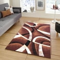 thumbnail image 1 of PowerSellerUSA Modern Runner Rug with Classic Geometric Circles Design, 1'9"x7'2" Non-Slip Low-Pile Spot Clean with Polypropylene Runner Rug for Hallway, Living Room, Farmhouse, Bedroom Decor, Brown, 1 of 1