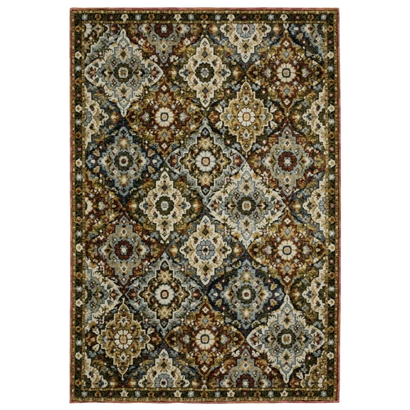 PowerSellerUSA Moretti Glow Collection 100% Polypropylene Area Rug, Modern Area Rug with Traditional Achromatic Design, Non-Slip Low-Pile Spot Clean Rugs for Hallway, Living Room, Bedroom